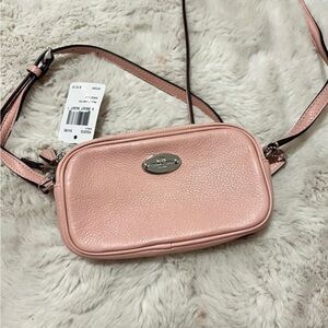 Coach Small Pink Pebbled Leather Crossbody NWT
